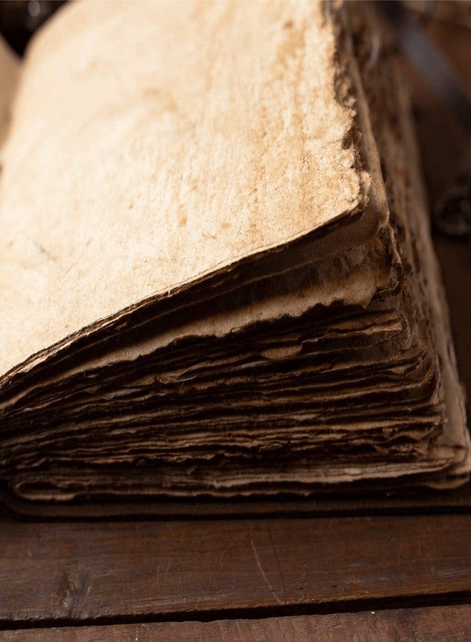 TUZECH Vintage Leather Journal - Antique Handmade Deckle Edge Vintage Paper Leather Bound Journal - Book of Shadows Journal - Leather Sketchbook - Drawing Journal (7x5 Inches) (Brown) - Image 5